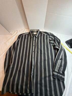 Pavo Vintage Striped Long Sleeve Button Down Shirt XL 17-17.5